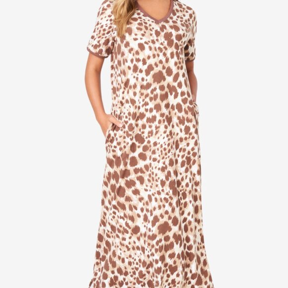 Dreams & Co. Animal Print Long Lounger-1X (22/24) Petite -NWT - Picture 1 of 5